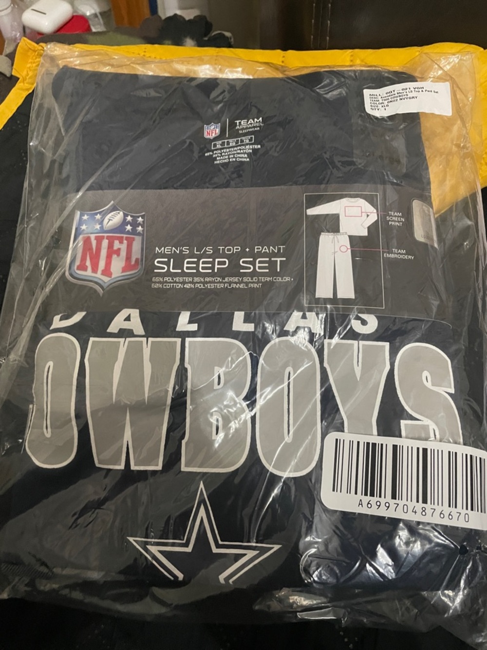 NFL Dallas Cowboys Sleep Set - Navy & White